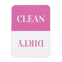 Clean Dirty Dishwasher Modern Minimal Pink Magnet 