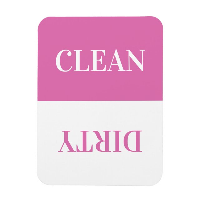 Clean Dirty Dishwasher Modern Minimal Pink Magnet  (Vertical)