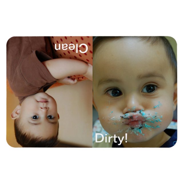 Clean Dirty Dishwasher Personalised Photo Magnet (Horizontal)