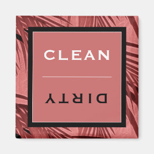 Clean/Dirty Dishwasher   Pink Palm Tree Leaves Magnet