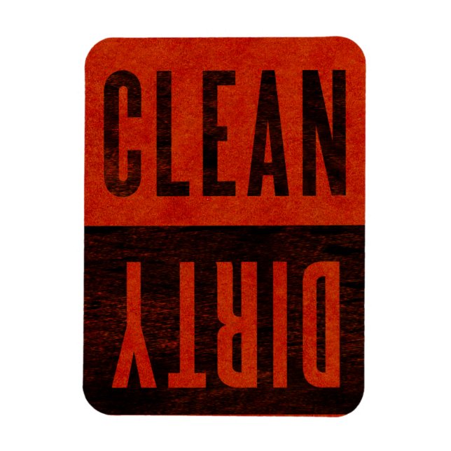Clean | Dirty Dishwasher Red Watercolor Magnet (Vertical)