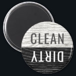 Clean Dirty Dishwasher Rustic Weathered Wood WB Magnet<br><div class="desc">These clean dirty dishwasher magnets will match your rustic kitchen perfectly. This design features a white and grey weathered wood background on the top with the word "clean" in dark grey text. The bottom half has a dark grey and black weathered wood with the word "Dirty" a modern white typography....</div>