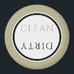Clean/Dirty Dishwasher | Sage Black & White Round Magnet<br><div class="desc">Clean/dirty dishwasher magnet features a simple sage green colour palette with black and white accents; a stylised medallion with modern typography. A simple round clean/dirty magnet designed in a modern colour scheme, suitable for any modern home's decor today, or a thoughtful small modern kitchen gift for him, her or them....</div>