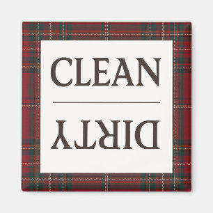 Clean Dirty Dress Stewart Plaid Dishwasher Magnet