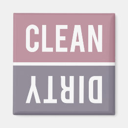 Clean Dirty Dusty Rose Purple Dishwasher Magnet