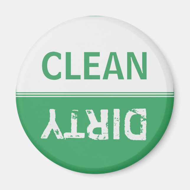 Clean Dirty Emerald Green Dishwasher Magnet (Front)