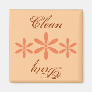 Clean Dirty Flower Spring Magnet