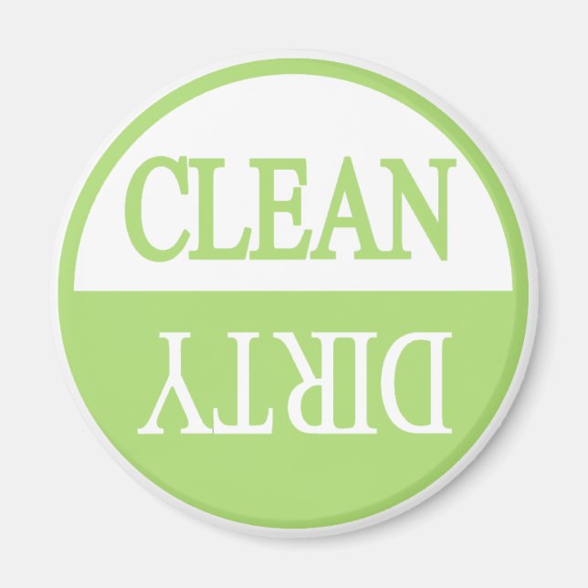 Clean dirty green dishwasher magnet (Front)
