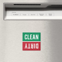 Clean Dirty Green White and Red Dishwasher Magnet