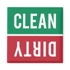 Clean Dirty Green White and Red Dishwasher