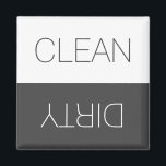 Clean Dirty indicator charcoal grey dishwasher  Magnet<br><div class="desc">Clean / Dirty reversible Dishwasher indicator sign charcoal grey and white minimalist modern simple elegant magnet. You can flip it, turn it over, reverse it to show or remember the dishes in the dishwasher are clean or dirty, the dishwasher is full or empty, on or off. Great for the kitchen,...</div>