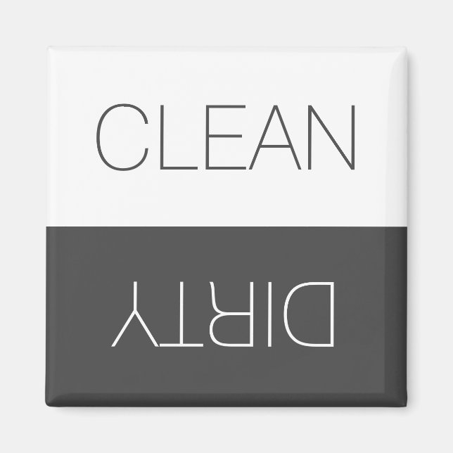 Clean Dirty indicator charcoal grey dishwasher  Magnet (Front)