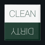Clean Dirty indicator dark green dishwasher Magnet<br><div class="desc">Clean / Dirty reversible Dishwasher indicator sign dark pine green and white minimalist modern simple elegant magnet. You can flip it, turn it over, reverse it to show or remember the dishes in the dishwasher are clean or dirty, the dishwasher is full or empty, on or off. Great for the...</div>