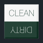 Clean Dirty indicator dark green dishwasher Magnet<br><div class="desc">Clean / Dirty reversible Dishwasher indicator sign dark pine green and white minimalist modern simple elegant magnet. You can flip it, turn it over, reverse it to show or remember the dishes in the dishwasher are clean or dirty, the dishwasher is full or empty, on or off. Great for the...</div>