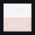 Clean Dirty indicator dishwasher blush pink simple Magnet<br><div class="desc">Clean / Dirty reversible Dishwasher indicator sign blush pink and white minimalist modern simple elegant magnet. You can flip it, turn it over, reverse it to show or remember the dishes in the dishwasher are clean or dirty, the dishwasher is full or empty, on or off. Great for the kitchen,...</div>