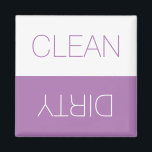 Clean Dirty indicator dishwasher lavender simple Magnet<br><div class="desc">Clean / Dirty reversible Dishwasher indicator sign lavender and white minimalist modern simple elegant magnet. You can flip it, turn it over, reverse it to show or remember the dishes in the dishwasher are clean or dirty, the dishwasher is full or empty, on or off. Great for the kitchen, home,...</div>