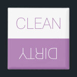 Clean Dirty indicator dishwasher lavender simple Magnet<br><div class="desc">Clean / Dirty reversible Dishwasher indicator sign lavender and white minimalist modern simple elegant magnet. You can flip it, turn it over, reverse it to show or remember the dishes in the dishwasher are clean or dirty, the dishwasher is full or empty, on or off. Great for the kitchen, home,...</div>