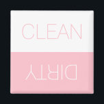Clean Dirty indicator dishwasher pastel pink white Magnet<br><div class="desc">Clean / Dirty reversible Dishwasher indicator sign pastel pink and white minimalist modern simple elegant magnet. You can flip it, turn it over, reverse it to show or remember the dishes in the dishwasher are clean or dirty, the dishwasher is full or empty, on or off. Great for the kitchen,...</div>