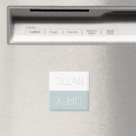 Clean Dirty indicator dusty blue white dishwasher  Magnet<br><div class="desc">Clean / Dirty reversible Dishwasher indicator sign dusty blue and white minimalist modern simple elegant magnet. You can flip it, turn it over, reverse it to show or remember the dishes in the dishwasher are clean or dirty, the dishwasher is full or empty, on or off. Great for the kitchen,...</div>