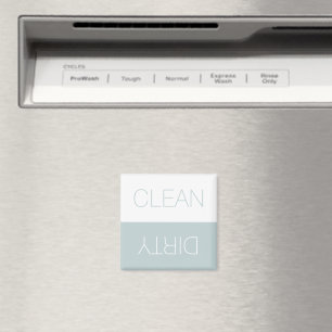 Clean Dirty indicator dusty blue white dishwasher Magnet
