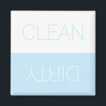 Clean Dirty indicator light blue white dishwasher  Magnet<br><div class="desc">Clean / Dirty reversible Dishwasher indicator sign light blue and white minimalist modern simple elegant magnet. You can flip it, turn it over, reverse it to show or remember the dishes in the dishwasher are clean or dirty, the dishwasher is full or empty, on or off. Great for the kitchen,...</div>