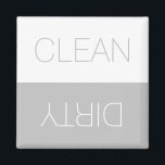 Clean Dirty indicator light grey simple dishwasher Magnet<br><div class="desc">Clean / Dirty reversible Dishwasher indicator sign light grey and white minimalist modern simple elegant magnet. You can flip it, turn it over, reverse it to show or remember the dishes in the dishwasher are clean or dirty, the dishwasher is full or empty, on or off. Great for the kitchen,...</div>