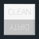 Clean Dirty indicator light grey simple dishwasher Magnet<br><div class="desc">Clean / Dirty reversible Dishwasher indicator sign light grey and white minimalist modern simple elegant magnet. You can flip it, turn it over, reverse it to show or remember the dishes in the dishwasher are clean or dirty, the dishwasher is full or empty, on or off. Great for the kitchen,...</div>