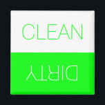 Clean Dirty indicator neon green dishwasher  Magnet<br><div class="desc">Clean / Dirty reversible Dishwasher indicator sign neon green and white minimalist modern simple elegant magnet. You can flip it, turn it over, reverse it to show or remember the dishes in the dishwasher are clean or dirty, the dishwasher is full or empty, on or off. Great for the kitchen,...</div>
