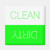 Clean Dirty indicator neon green dishwasher