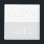 Clean Dirty indicator pale grey minimal dishwasher Magnet<br><div class="desc">Clean / Dirty reversible Dishwasher indicator sign pale grey and white minimalist modern simple elegant magnet. You can flip it, turn it over, reverse it to show or remember the dishes in the dishwasher are clean or dirty, the dishwasher is full or empty, on or off. Great for the kitchen,...</div>