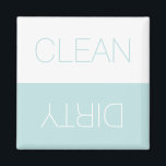 Clean Dirty indicator reversible dishwasher aqua Magnet<br><div class="desc">Clean / Dirty reversible Dishwasher indicator sign pale aqua blue and white minimalist modern simple elegant magnet. You can flip it, turn it over, reverse it to show or remember the dishes in the dishwasher are clean or dirty, the dishwasher is full or empty, on or off. Great for the...</div>