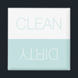 Clean Dirty indicator reversible dishwasher aqua Magnet<br><div class="desc">Clean / Dirty reversible Dishwasher indicator sign pale aqua blue and white minimalist modern simple elegant magnet. You can flip it, turn it over, reverse it to show or remember the dishes in the dishwasher are clean or dirty, the dishwasher is full or empty, on or off. Great for the...</div>