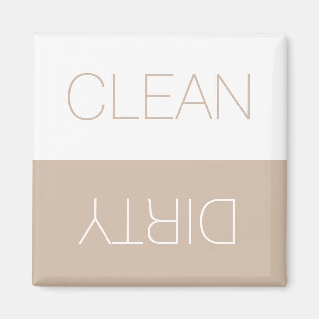 Clean Dirty indicator reversible dishwasher beige Magnet (Front)