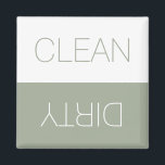 Clean Dirty indicator reversible dishwasher sage Magnet<br><div class="desc">Clean / Dirty reversible Dishwasher indicator sign sage green and white minimalist modern simple elegant magnet. You can flip it, turn it over, reverse it to show or remember the dishes in the dishwasher are clean or dirty, the dishwasher is full or empty, on or off. Great for the kitchen,...</div>