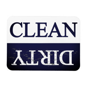 Clean dirty indigo dishwasher magnet