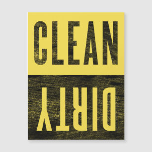 Clean   Dirty Letterpress Style Dishwasher Magnet