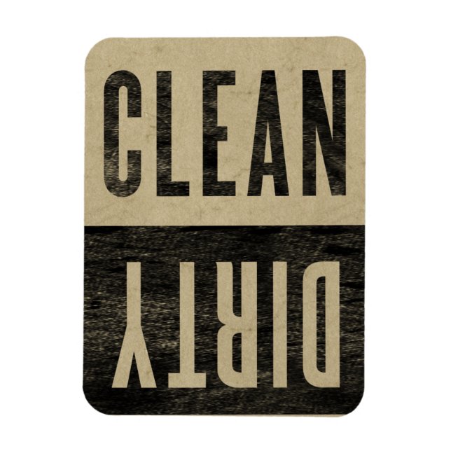 Clean | Dirty Letterpress Style Dishwasher Magnet (Vertical)