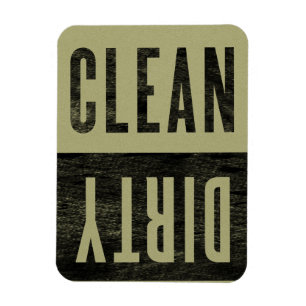 Clean Dirty Letterpress Style Dishwasher Magnet