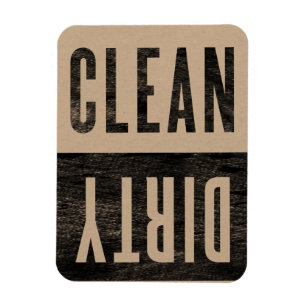 Clean   Dirty Letterpress Style Dishwasher Magnet