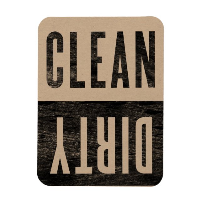Clean | Dirty Letterpress Style Dishwasher Magnet (Vertical)