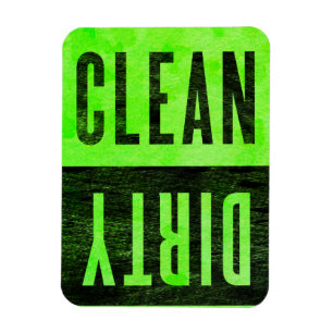 Clean   Dirty Letterpress Style Dishwasher Magnet