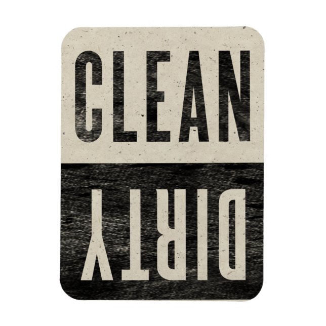 Clean | Dirty Letterpress Style Dishwasher Magnet (Vertical)