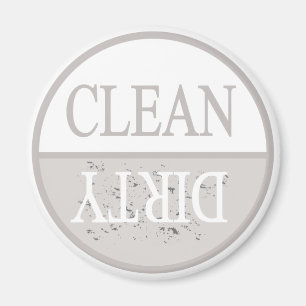 Clean dirty light beige dishwasher magnet
