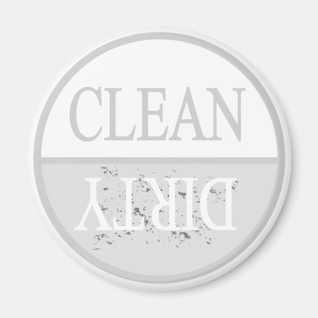 Clean dirty light grey dishwasher magnet (Front)