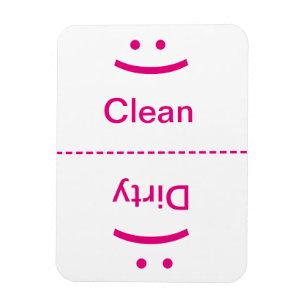 Clean Dirty Magnet - Pink - (Smile/Frown)