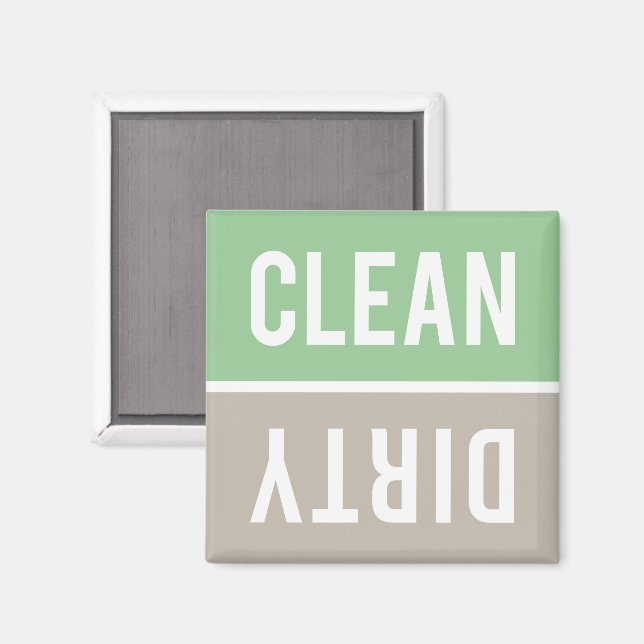 Clean Dirty Mint Green and Beige Dishwasher Magnet (Front/Back)