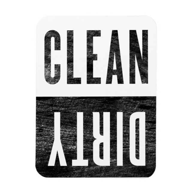 Clean Dirty Modern Kitchen Organiser Indicator Magnet (Vertical)