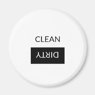 Clean Dirty, ON OFF Dishwasher Laundry black white Magnet