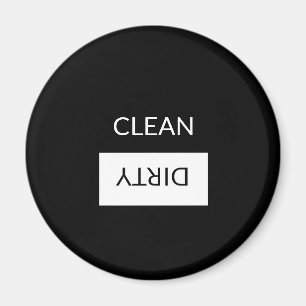 Clean Dirty, ON OFF Dishwasher Laundry black white Magnet