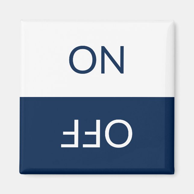 Clean Dirty, ON OFF Dishwasher Laundry blue white Magnet (Front)